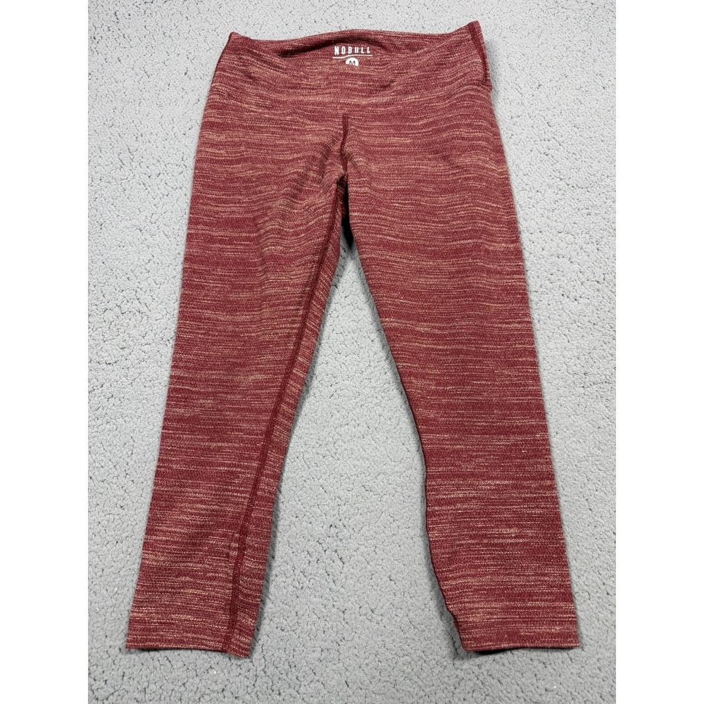 NOBULL Leggings Womens Medium Red Flecked Compression Capri Crop Athletic Yoga
